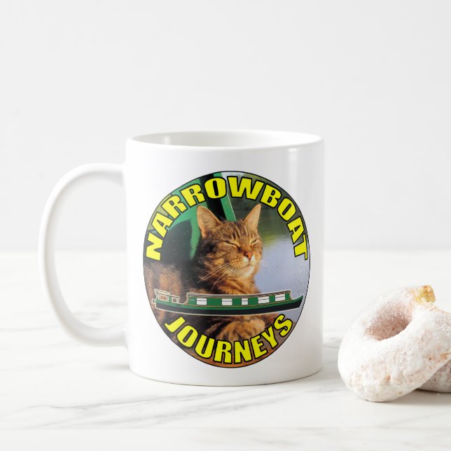 De Café Narrowboat viaja caneca (Com Donut)