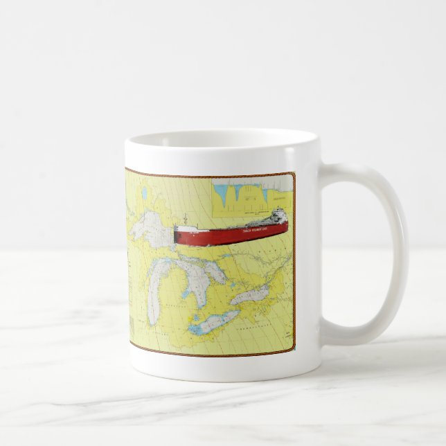 De Café Navio CSL Niagra dos grandes lagos em uma caneca e (Direita)