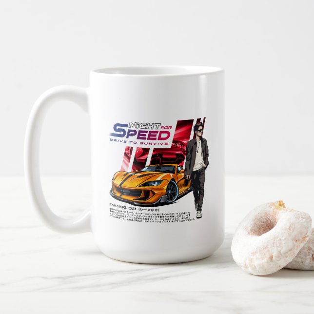 De Café Noite pela velocidade | 15# Caneca Clássica (Com Donut)