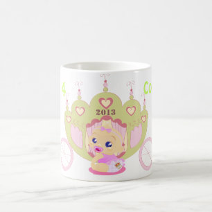 De Café O bebê real rosa comemorativo da menina da caneca