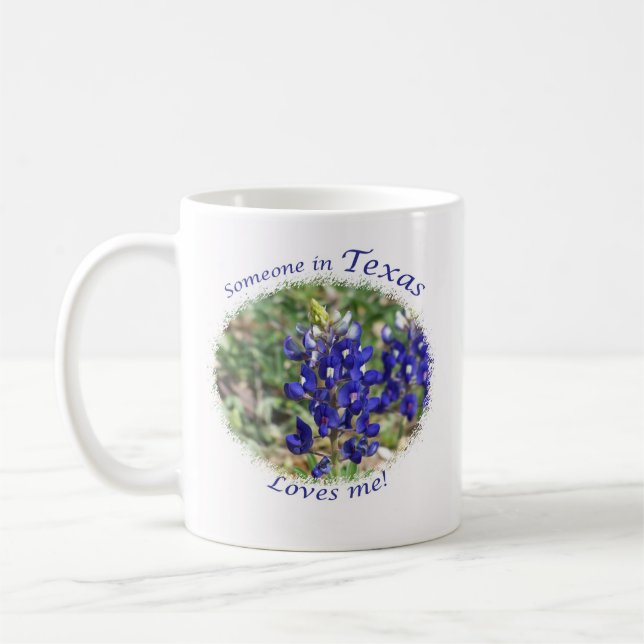 De Café O Bluebonnet "alguém em Texas ama-me!" Caneca (Esquerda)