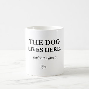 De Café O Cão Vive Aqui Você é o Convidado Caneca Divertid