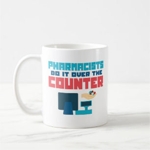 De Café O farmacêutico fá-lo sobre a caneca contrária d