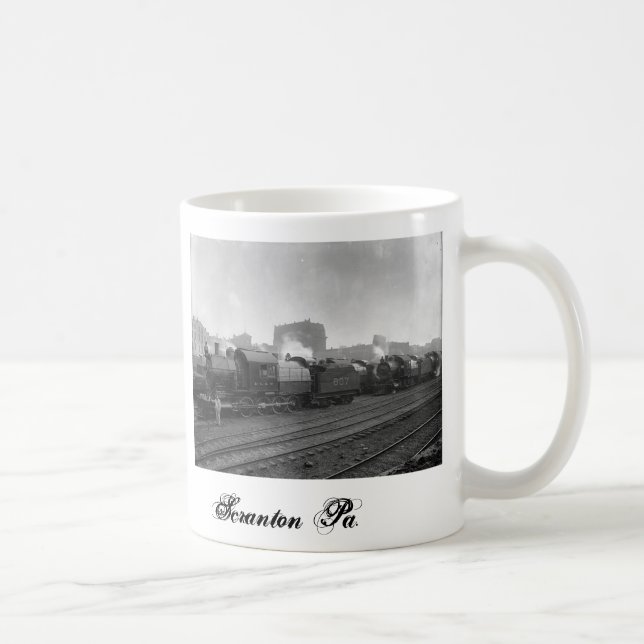 De Café O Freight Trains Scranton Scranton Pa. Caneca (Direita)