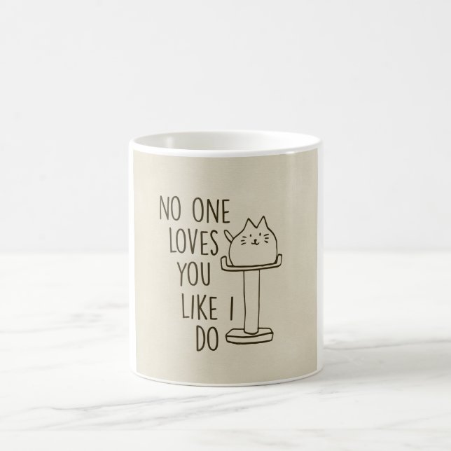 De Café O gato ama-o como eu faço a caneca cerâmica (Centro)