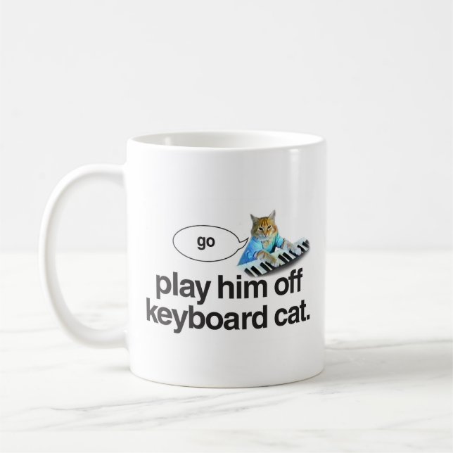 De Café o gato do teclado vai caneca (Esquerda)