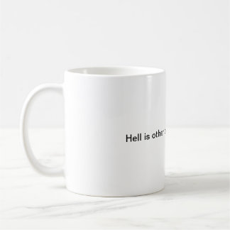 De Café O inferno é outras pessoas na caneca do pequeno