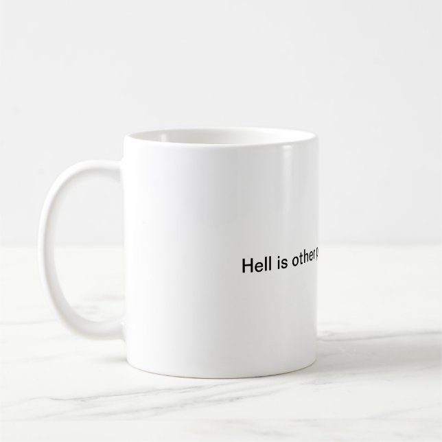 De Café O inferno é outras pessoas na caneca do pequeno (Esquerda)