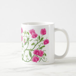 De Café O jardim da ervilha doce floresce a caneca