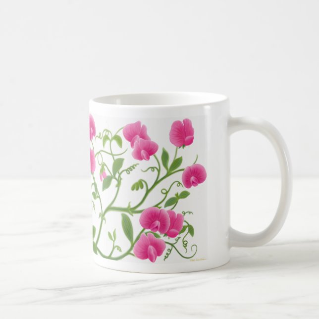De Café O jardim da ervilha doce floresce a caneca (Direita)