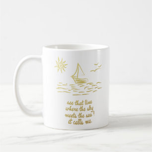 De Café O mar chama-me caneca Moana inspirado