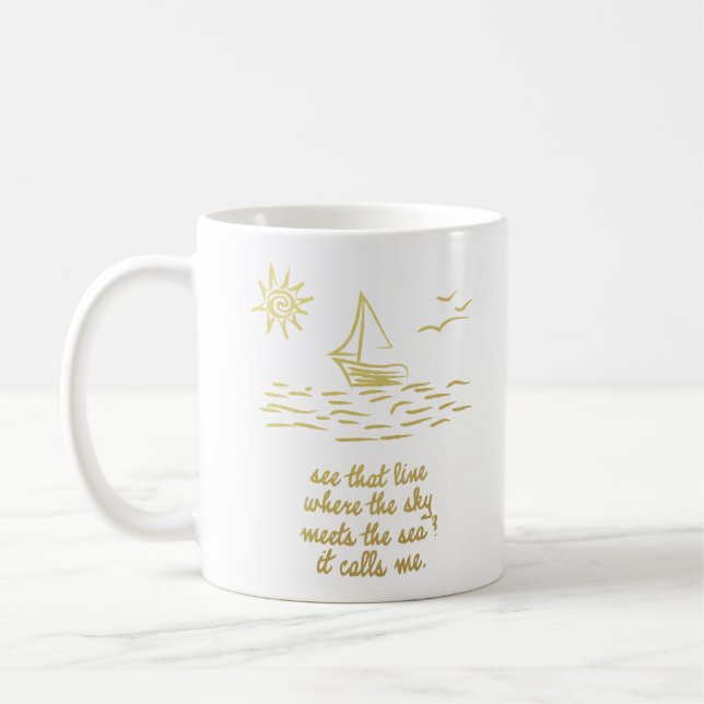 De Café O mar chama-me caneca Moana inspirado (Esquerda)