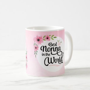 De Café O melhor Nonna na caneca da flor do mundo