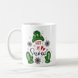 De Café O Natal Deixou Neve Uma Caneca Verde Vermelha