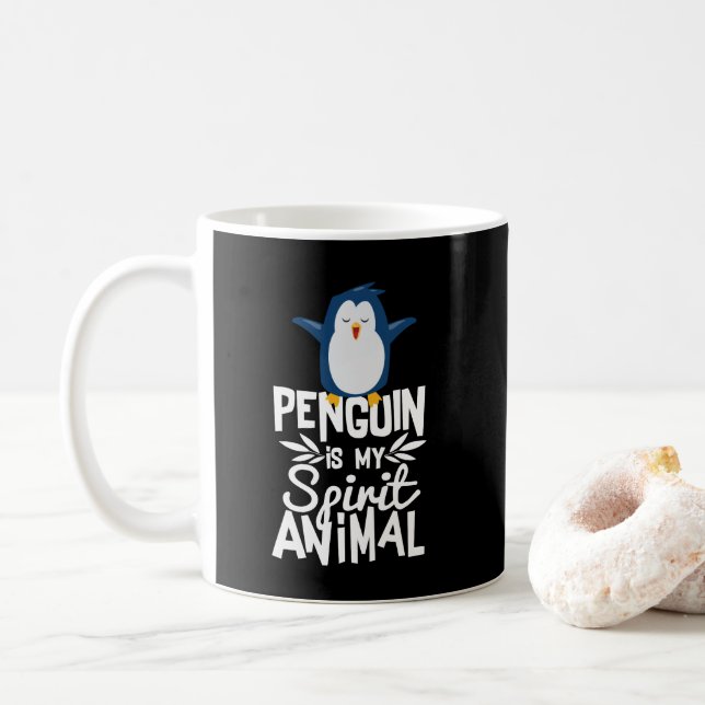 De Café O pinguim bonito é minha caneca engraçada animal (Com Donut)