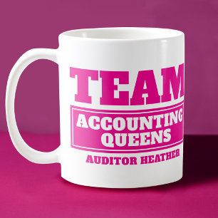 De Café O rosa da equipe personaliza a equipe e a caneca