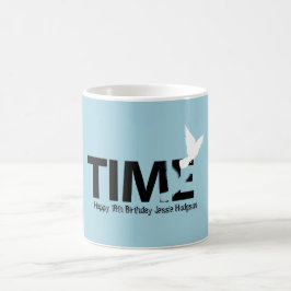 De Café O tempo voa a 18a caneca feliz do aniversário