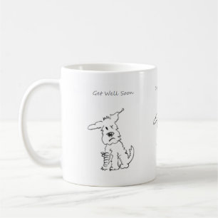 De Café O terrier bonito obtem logo a caneca boa