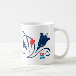 De Café Obama - sim nós podemos, caneca das flores do
