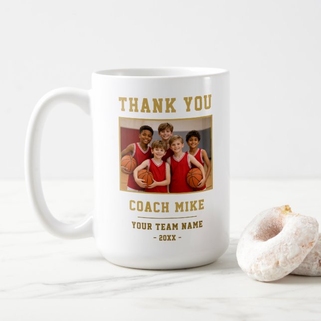 De Café Obrigado Treinador Caneca com Nome da Equipe (Com Donut)