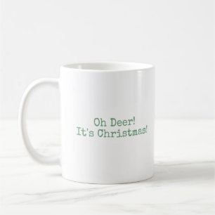 De Café Oh cervos, é Natal [verde] - caneca