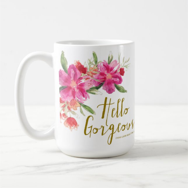 De Café Olá! caneca floral lindo (Esquerda)