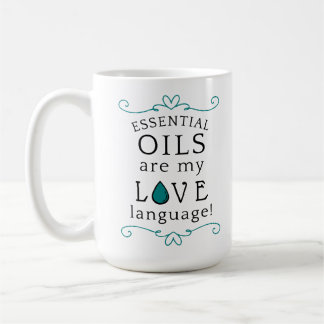 De Café Óleos São Minha Linguagem do Amor Caneca Verde-azu