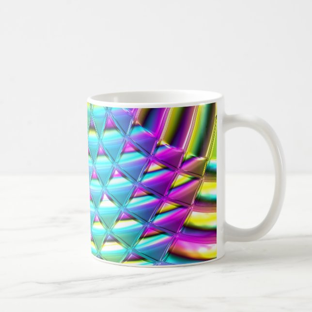 De Café Ondas cromáticas Arte 1A Caneca (Direita)