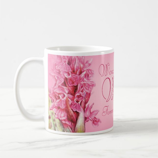 De Café Orquídea Arte floral Maravilhosa Caneca rosa Espos (Esquerda)