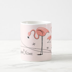 De Café Os flamingos picam o trio 3" caneca do nome"