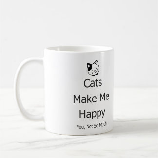 De Café Os gatos fazem-no me feliz não tanto caneca