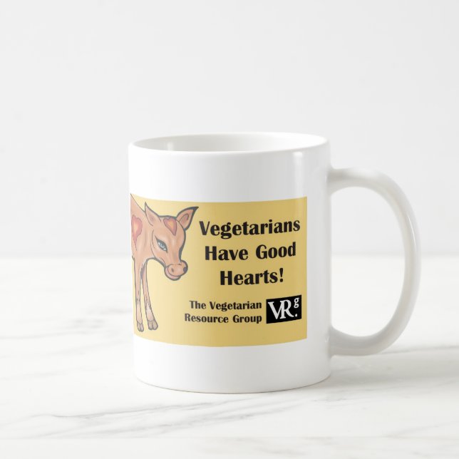 De Café Os vegetarianos têm bons corações! Caneca (Direita)