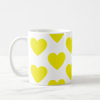 De Café Ouro amarelo corações divertido caneca branca