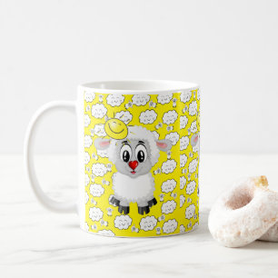 De Café Ovelhas Nuvens Sol Amarelo Caneca