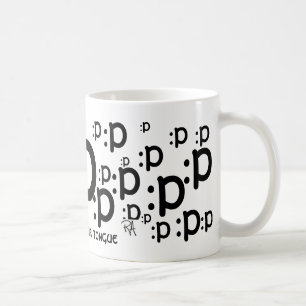 De Café : p, cola para fora sua caneca da língua
