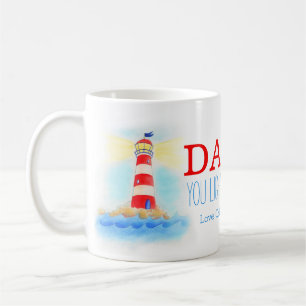 De Café Pai do farol você ilumina acima nossa caneca da