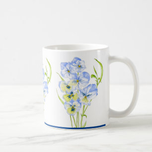 De Café Pansias Azuis Icy em uma Caneca Clássica (11 oz.)