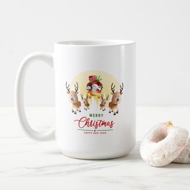 De Café Papai Noel está chegando | Caneca Clássica #15 (Com Donut)