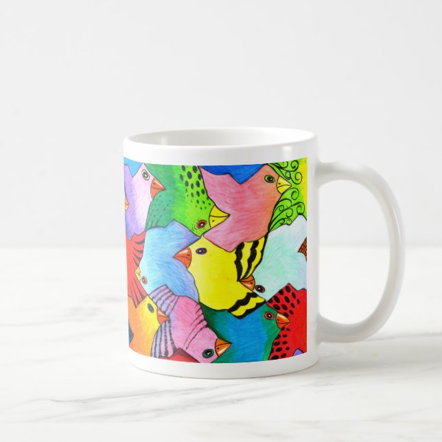 De Café Para cima e para baixo a caneca dos pássaros (Direita)