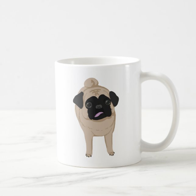 De Café Parte dianteira e bumbum da caneca do Pug (Direita)