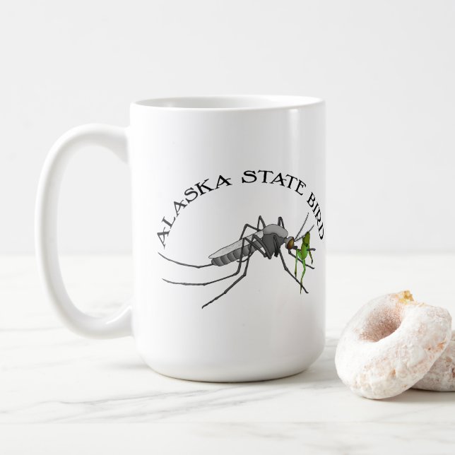 De Café Passarinho do Estado do Alasca Engraçado - Caneca  (Com Donut)