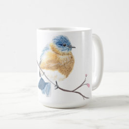 De Café Pássaro-d-água cereja florir caneca
