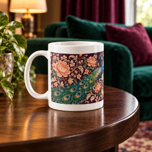 De Café Pavilhão do Pavão Caneca Ornamental Floral