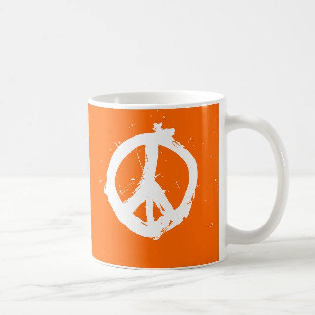 De Café Paz. Amor. Java. Caneca - laranja (Direita)