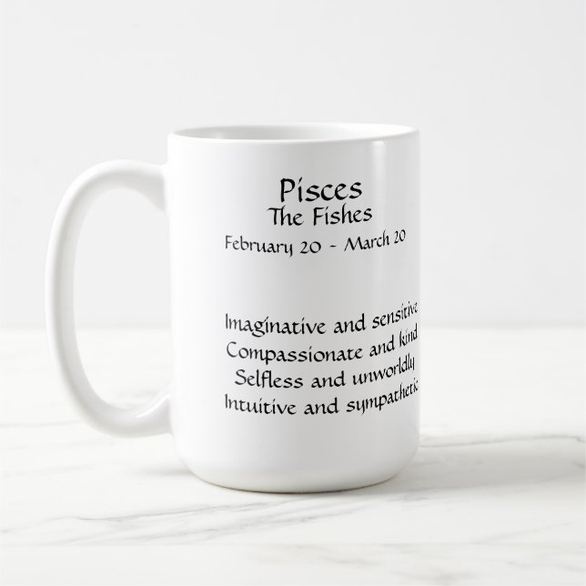 De Café Peixes - os peixes - com traços - caneca da bebida (Esquerda)