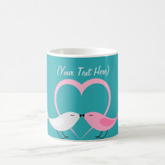De Café Pequenos caneca personalizada dois Lovebirds