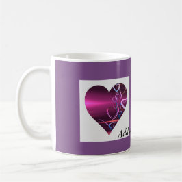 De Café Personalize a caneca Purple Heart