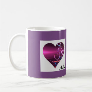 De Café Personalize a caneca Purple Heart