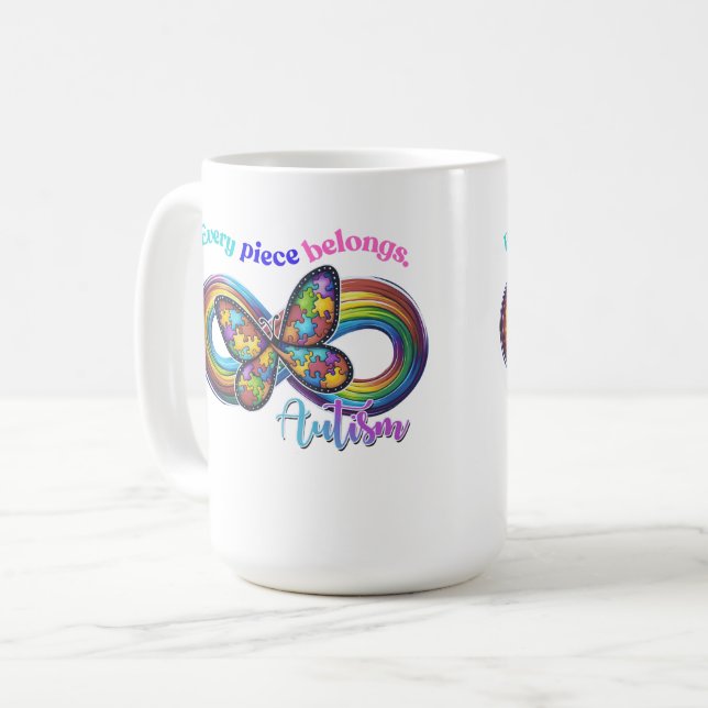 De Café Pertencendo em Cada Golada – Caneca do Quebra-Cabe (Frente Esquerda)
