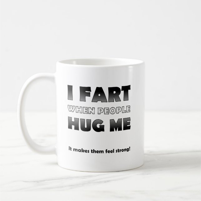 De Café Peto Quando as Pessoas Me Abraçam Caneca Divertida (Esquerda)